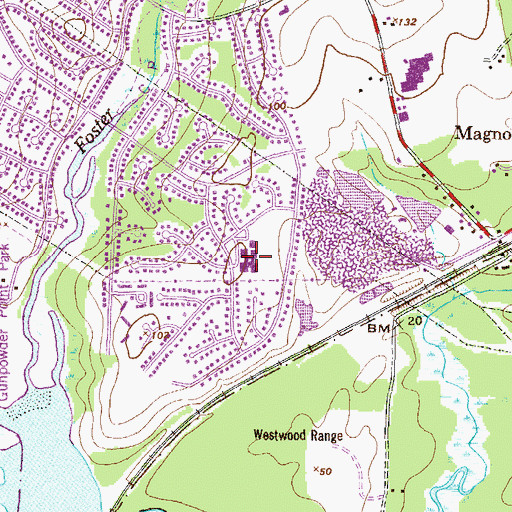 Topographic Map of Riverside Elementary School, MD