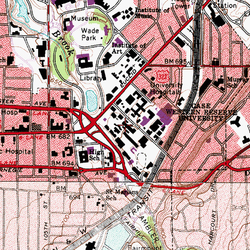 Topographic Map of Millis Science Center, OH