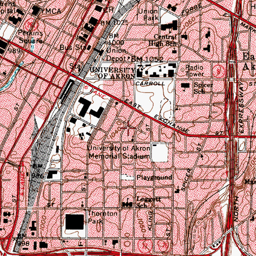 Topographic Map of Garson Residence Hall, OH