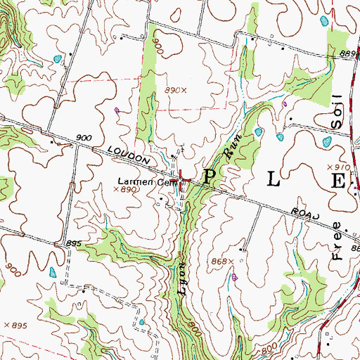 Topographic Map of Larmen Cemetery, OH