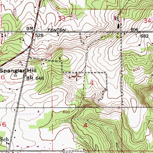 Topographic Map of Lewis (historical), OR