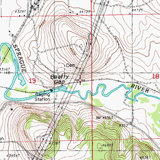 Topographic Map of Kesterson Spur (historical), OR