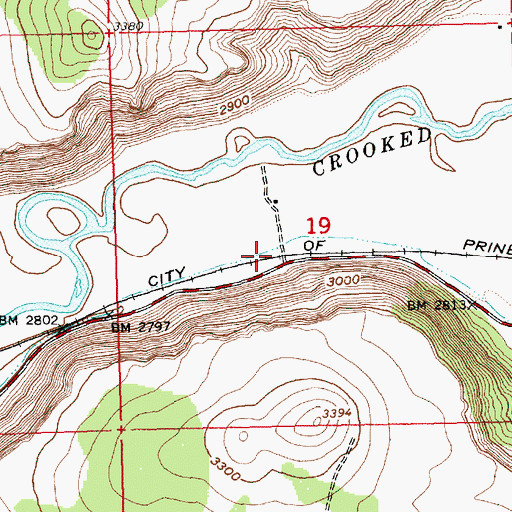 Topographic Map of Montgomery Spur (historical), OR