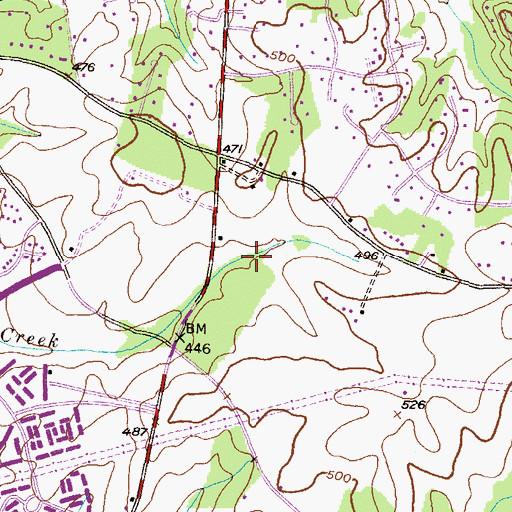Topographic Map of Foxkit Creek, MD