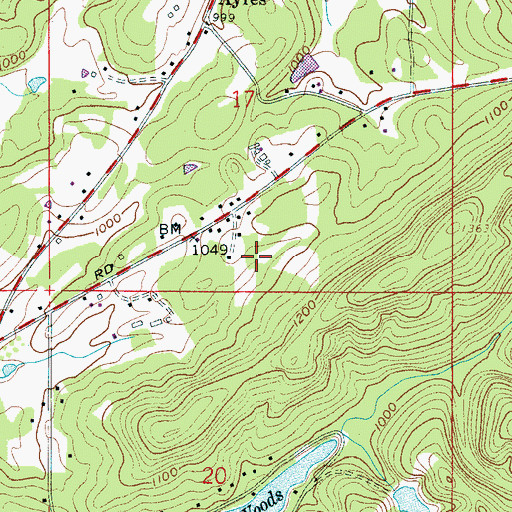Topographic Map of Dogwood Estates, AL