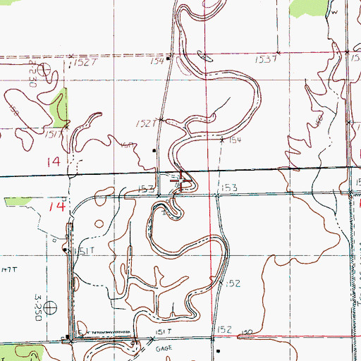 Topographic Map of Dry Bayou Plantation, MS