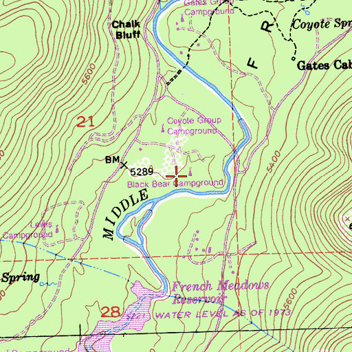 Topographic Map of Black Bear Campground, CA