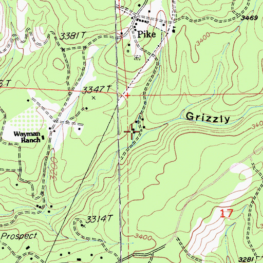 Topographic Map of Nelson Mill, CA