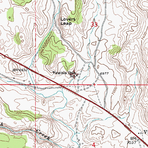 Topographic Map of Virginia Dale School, CO