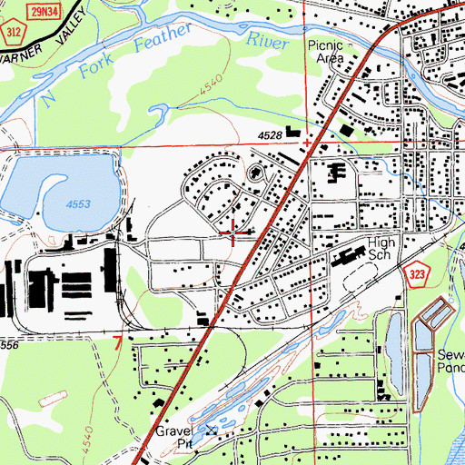 Topographic Map of Community United Methodist Church, CA