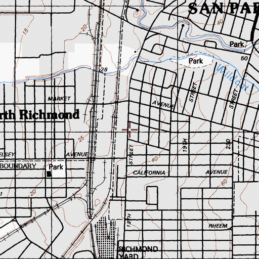 Topographic Map of Power House Evangelist Center, CA