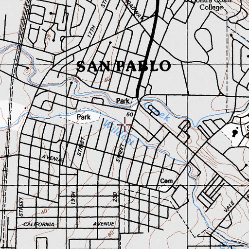 Topographic Map of San Pablo Post Office, CA