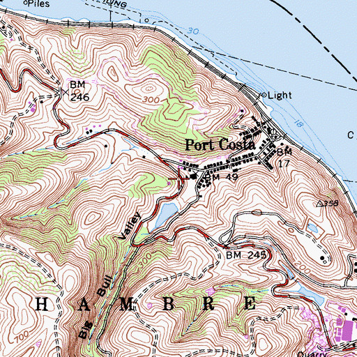 Topographic Map of Port Costa Community Center, CA