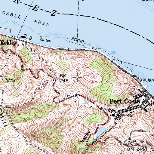 Topographic Map of Carquinez Strait Regional Shoreline, CA