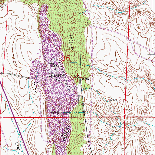 Topographic Map of Rex, CO