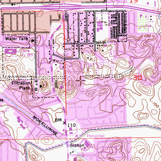 Topographic Map of Mountaire Park, CA