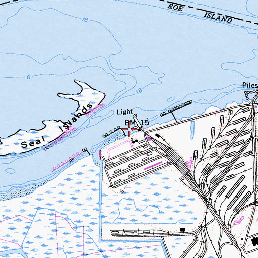 Topographic Map of Seal Bluff Landing, CA