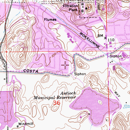 Topographic Map of Sunny Ridge Park, CA