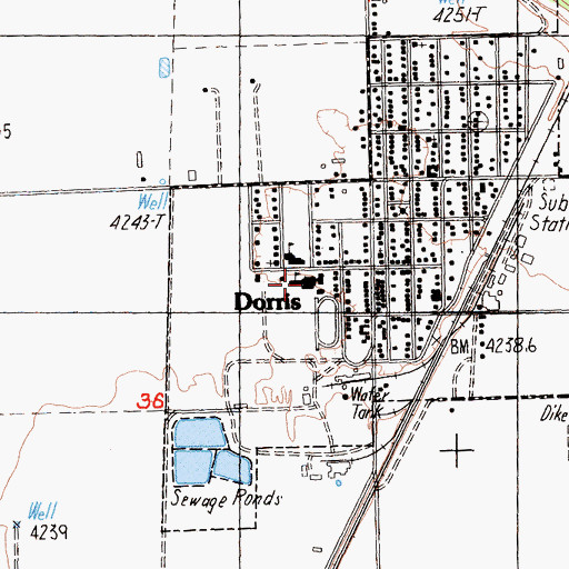 Topographic Map of Butte Valley High school, CA