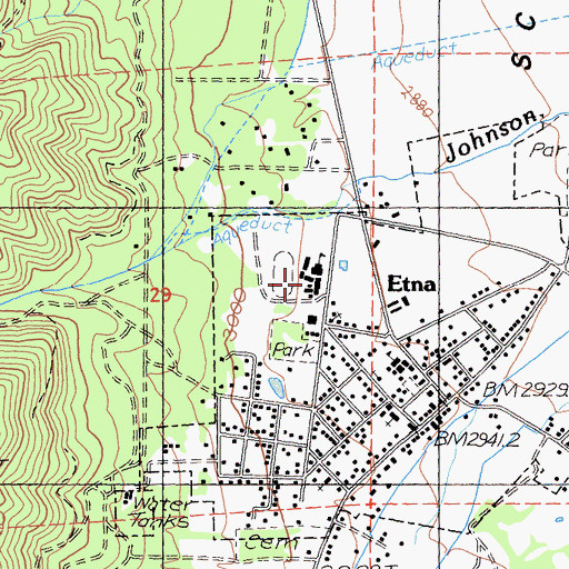 Topographic Map of Etna Union High School, CA