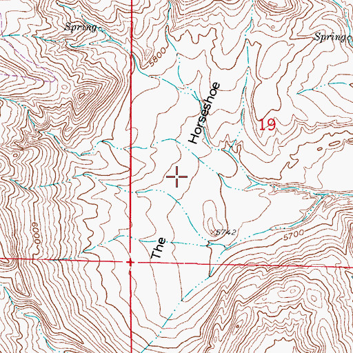 Topographic Map of The Horseshoe, CO