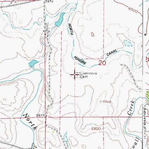 Topographic Map of Livermore Cemetery, CO