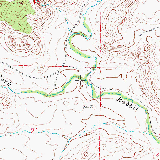 Topographic Map of North Fork Rabbit Creek, CO