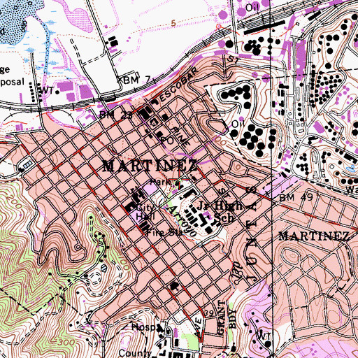 Topographic Map of First Congregational Church, CA