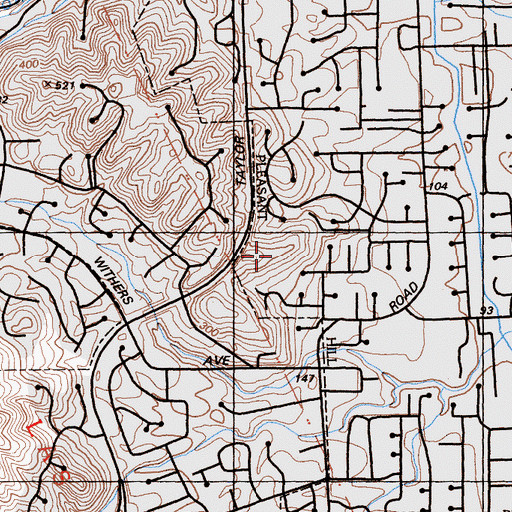 Topographic Map of Dinosaur Hill Park, CA