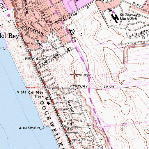 Topographic Map of Airport Dunes, CA