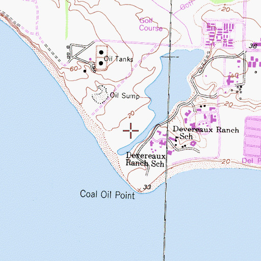 Topographic Map of Coal Oil Point Reserve, CA