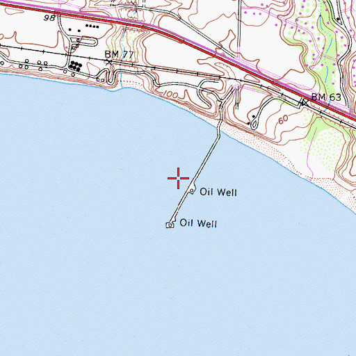 Topographic Map of Ellwood Pier, CA