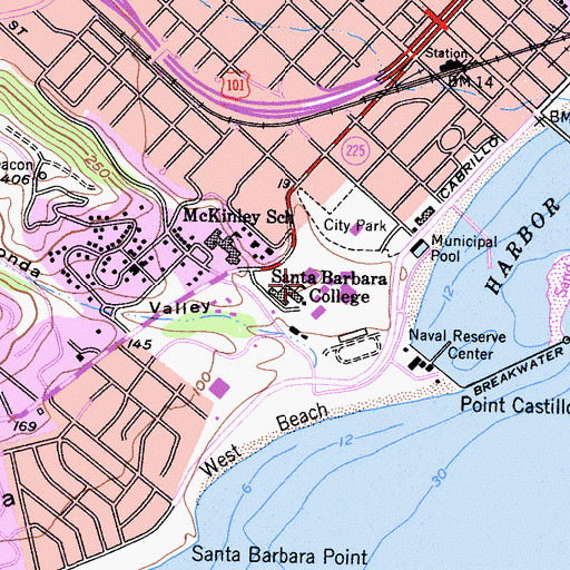 Topographic Map of Punta Del Castillo (historical), CA