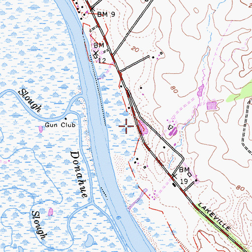 Topographic Map of Donahue (historical), CA