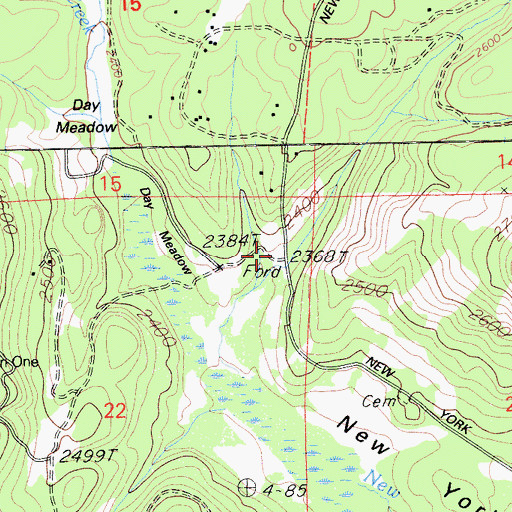 Topographic Map of New York Flat (historical), CA