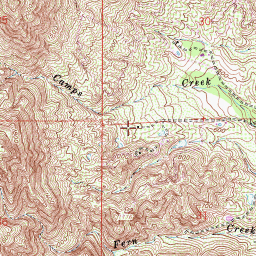 Topographic Map of Jave Ranch, CA