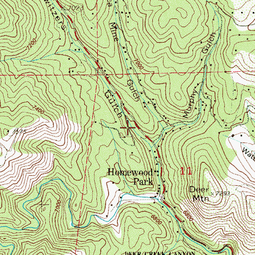 Topographic Map of Thomas-Union Lodes Pegmatite Mine, CO