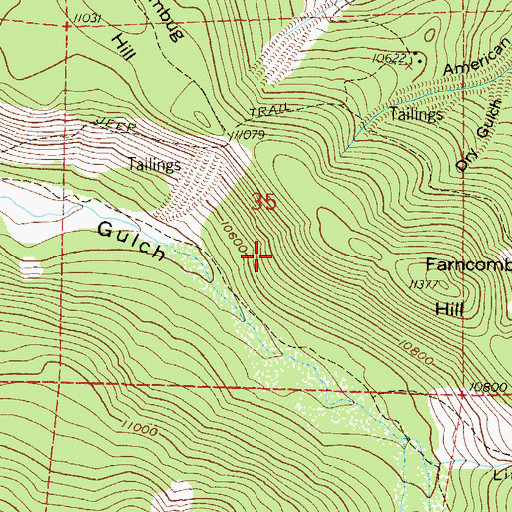 Topographic Map of Mill Tunnel Mine, CO