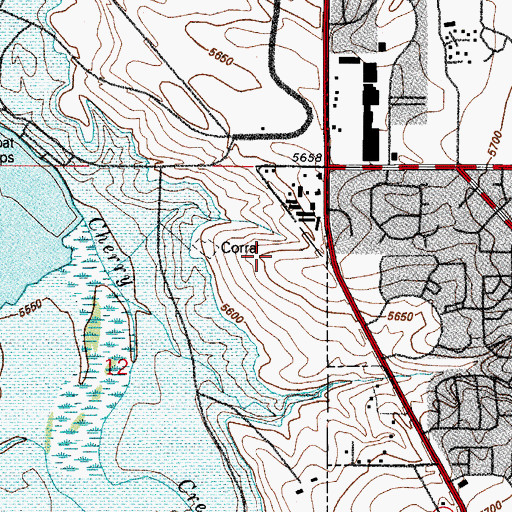 Topographic Map of Cherry Creek Placers, CO