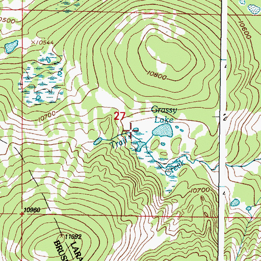 Topographic Map of Grassy Lake, WY