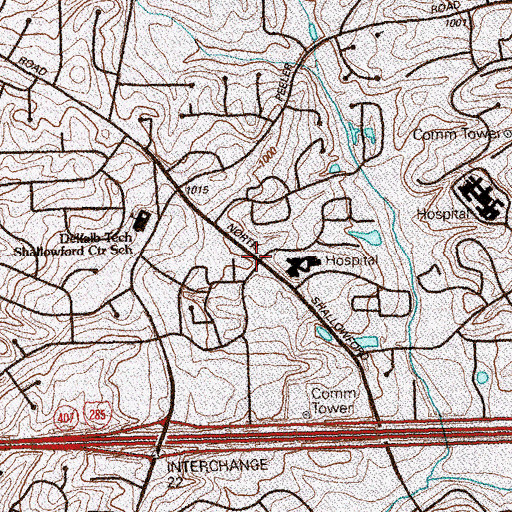 Topographic Map of Wilson Mill (historical), GA