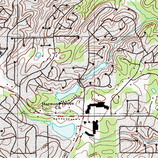 Topographic Map of Chimney Lakes, GA