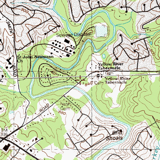 Topographic Map of Yellow River (historical), GA