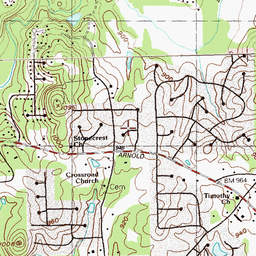 Topographic Map of Sunny Brook, GA