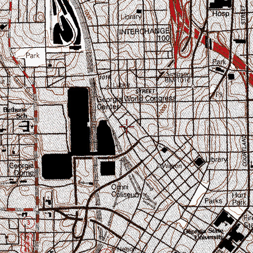 Topographic Map of Brooklyn, GA