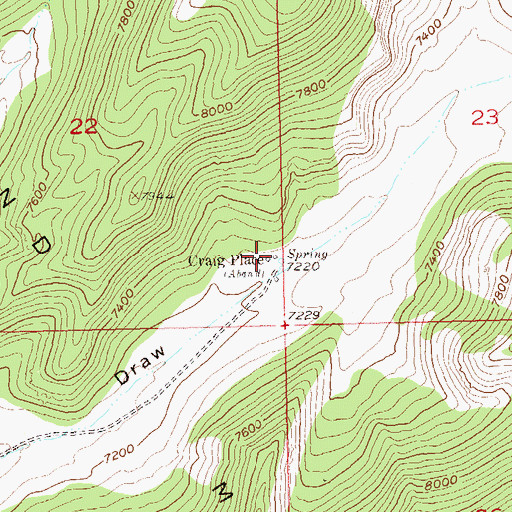Topographic Map of Craig Place, CO