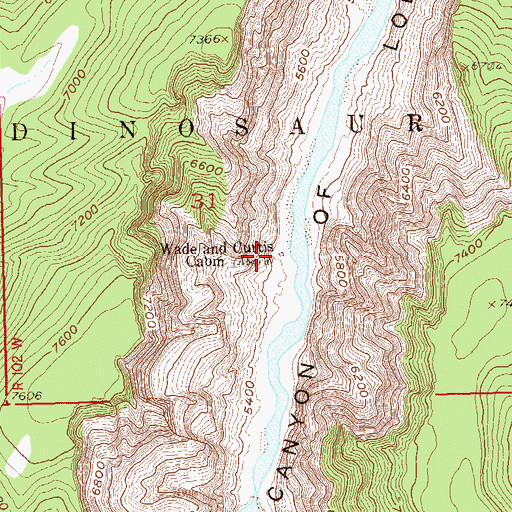 Topographic Map of Wade and Curtis Cabin, CO