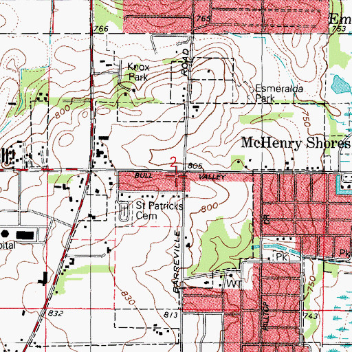 Topographic Map of Prairie School (historical), IL