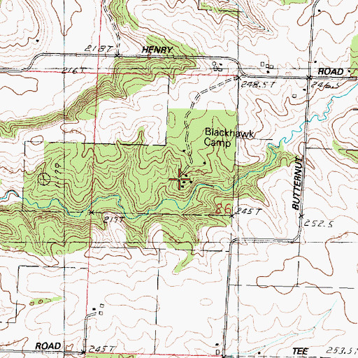 Topographic Map of Blackhawk Camp, IL