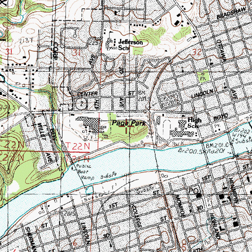 Topographic Map of Page Park, IL